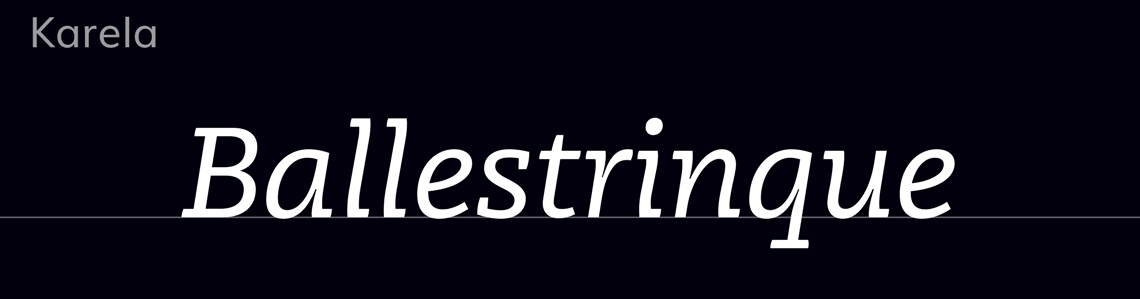 A word set in Karela typeface